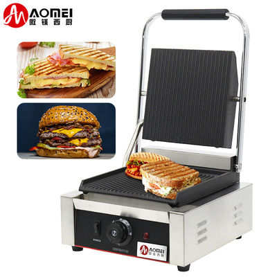 Elektrische Kontakt Panini Grill Press Grill mit vollen Rillen und Anti-Schmelzen Griffe