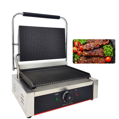 Vollgranulierte elektrische Kontaktgrillmaschine für kommerzielle Obergrillgröße 340*230mm