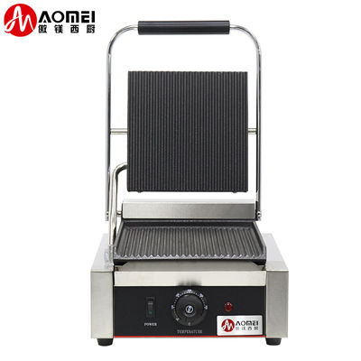 Einfach aus Edelstahl Panini Press Grill Sandwich Elektrischer Kontaktgrill