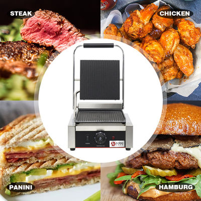 Einfach aus Edelstahl Panini Press Grill Sandwich Elektrischer Kontaktgrill