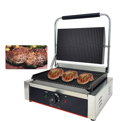 220v elektrischer Kontaktgrill mit vollengrabenen Platten und abnehmbarem Ölkollektor