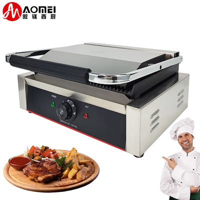 220v elektrischer Kontaktgrill mit vollengrabenen Platten und abnehmbarem Ölkollektor