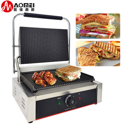 220v elektrischer Kontaktgrill mit vollengrabenen Platten und abnehmbarem Ölkollektor