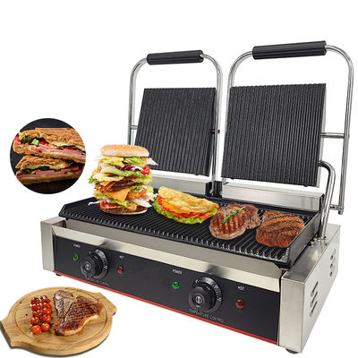 Küche Kochen Backen BBQ Rauchen Gewerblicher elektrischer Kontaktgrill mit Doppelplatte