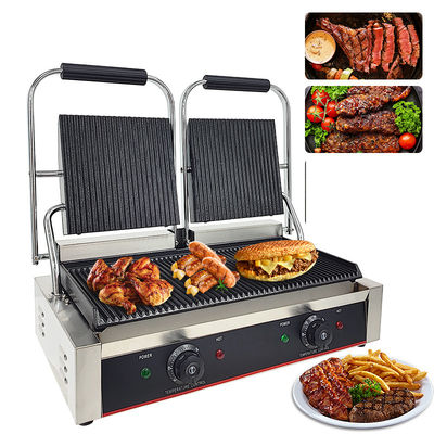 Gewerbliche volle Schleifen elektrische Grill mit nicht klebenden Gusseisen Panini Burger Press