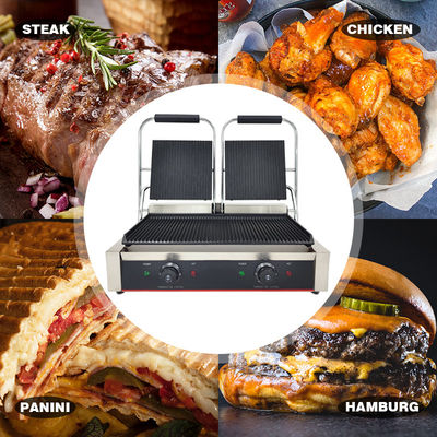 Gewerbliche volle Schleifen elektrische Grill mit nicht klebenden Gusseisen Panini Burger Press