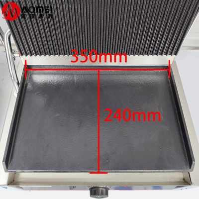 Küche Kochen Elektrische Panini-Sandwichmaschine mit Gusseisen-BBQ-Grills und Tellern