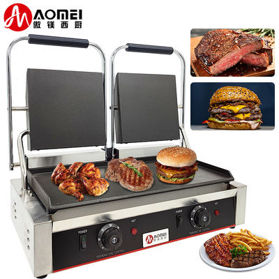 Dauerhafte elektrische Kontaktgrill für Sandwich-Herstellung auf Tisch Grills aus Edelstahl