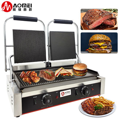 Elektrischer Grill Edelstahl Toaster Kontaktgrill Panini Press Grill Kommerziell