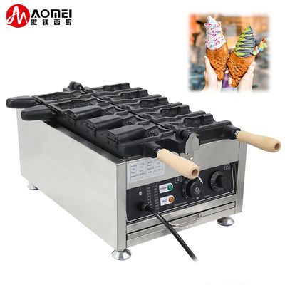 220v elektrische 5 Stück offene Maul-Fisch-Form Waffelmacher Taiyaki-Maschine 375*700*290