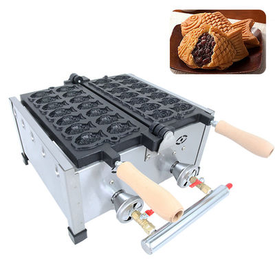 8.15 KG Nicht klebrig 14 Stück kleiner Fisch Waffelfabrikant Edelstahl Taiyaki Gasmaschine