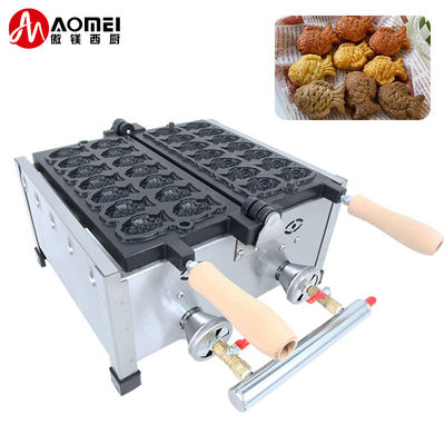 Taiyaki Gas-Typ Mini-Fischwaffelmacher mit 410x360x210mm für japanische Taiyaki Snack Food
