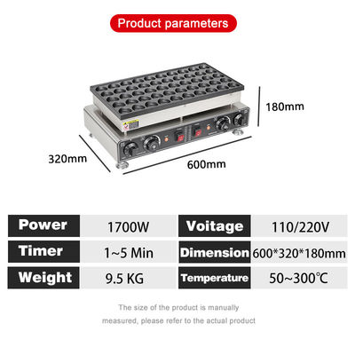 50 Stück elektrische, nicht klebende Taiyaki-Waffelmachine mit kommerziellen Poffertjes-Platten