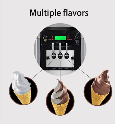 3 Geschmacks-Soft-Serve-Eismaschine mit einer Kapazität von 36-42 L/h