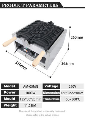 Hotel-Bananenwaffelmaschine Nichtklebstoff aus Edelstahl Blasenwaffelmacher 11,25 KG
