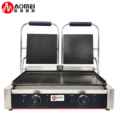 215*215mm Obergrill Größe Elektrische Panini Press Kontakt Grill für Catering-Unternehmen
