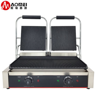215*215mm Obergrill Größe Elektrische Panini Press Kontakt Grill für Catering-Unternehmen