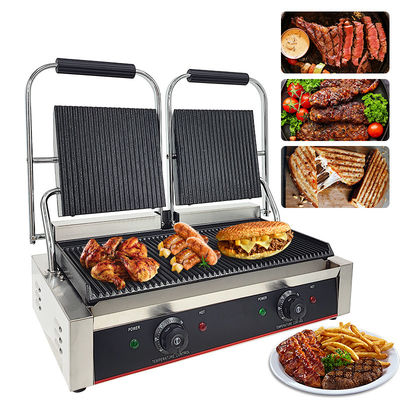 215*215mm Obergrill Größe Elektrische Panini Press Kontakt Grill für Catering-Unternehmen