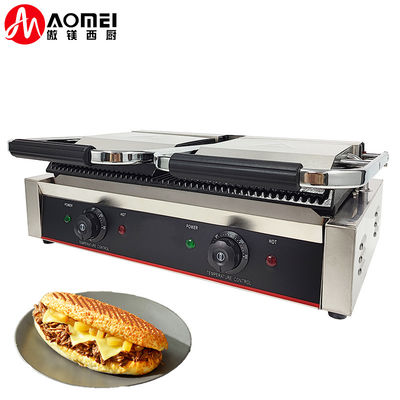 215*215mm Obergrill Größe Elektrische Panini Press Kontakt Grill für Catering-Unternehmen