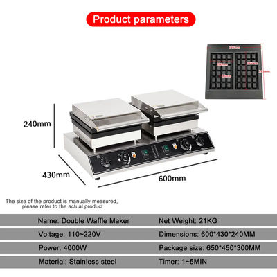 Maschine zur Herstellung von Waffeln mit 4 kW Leistung und schneller Waffelherstellung