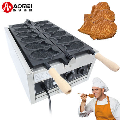 Fischwaffelfabrik aus Edelstahl mit austauschbaren Platten Grillen/Panini Press