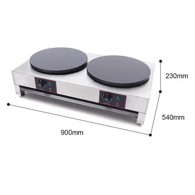 900*540*230mm Professionelle Edelstahl-Kommerzielle Kleberlose Elektrische Doppel-Einzel-Crepe-Maschine