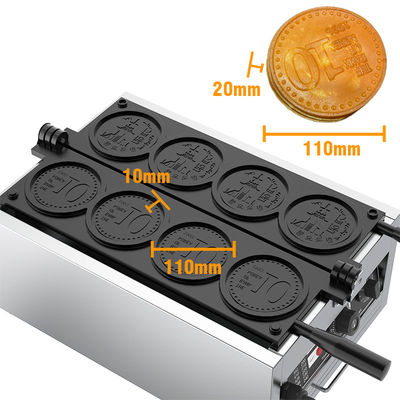Elektrische vertikale Vierräume 10 Yen Münzen Waffelmachine 375*630*250mm 13,3 KG