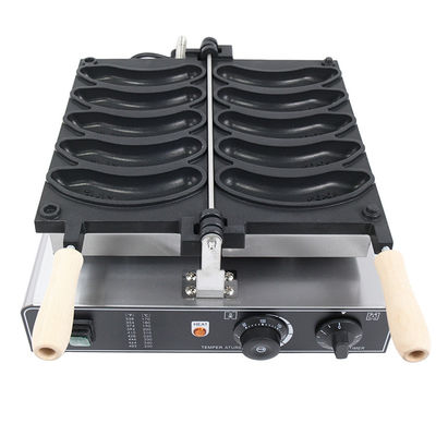 1800W elektrische Bananenwaffelmaschine Nonstick 5pcs Waffelmaschine 510*400*190mm
