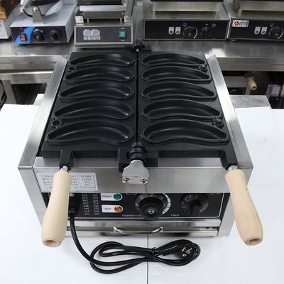 Sonstige Snackmaschinen Kommerzielle Bananenform Elektrische Waffel Wafermacher 370*365*260mm
