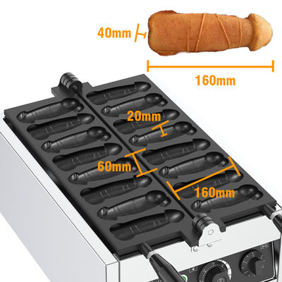 Kommerzielle nicht klebrige 8 Stück elektrische Penis-Waffelfabrik mit Temperaturbereich von 50-300 °C
