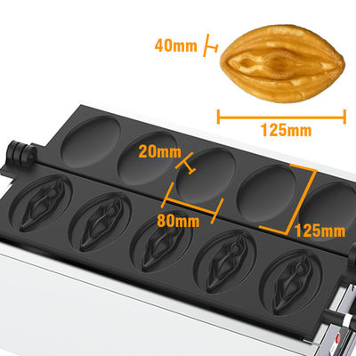 Nichtklebende Snack-Ausrüstung Elektrische Vagina Waffelfabrik 375*630*250mm für den Handel