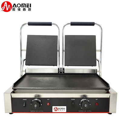 Edelstahl Gusseisen Panini Kontakt Grill Maker für Restaurant Bäckerei Snack 220v