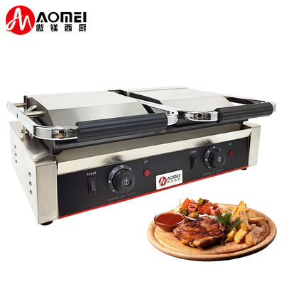 Edelstahl Gusseisen Panini Kontakt Grill Maker für Restaurant Bäckerei Snack 220v