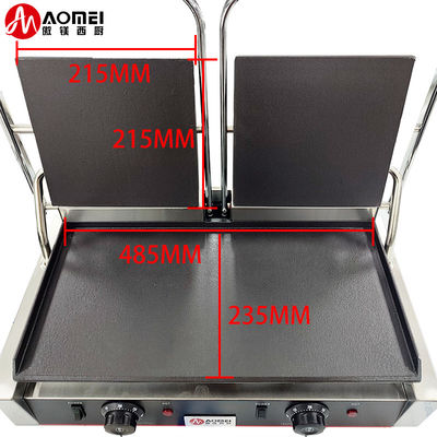 Edelstahl Gusseisen Panini Kontakt Grill Maker für Restaurant Bäckerei Snack 220v