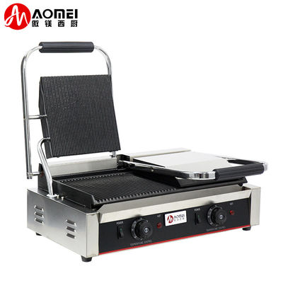 Elektrische Handelsmaschine aus Gusseisen Kontakt Sandwich Panini Press Maker Grill Grillmaschine