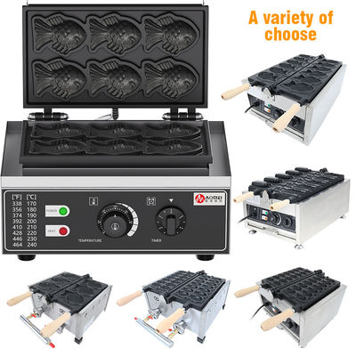 Elektrische Mini-Fisch Taiyaki Maker Edelstahl 6 Fische Waffelfasche